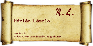 Márián László névjegykártya