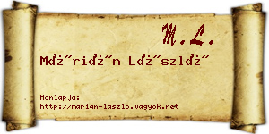 Márián László névjegykártya